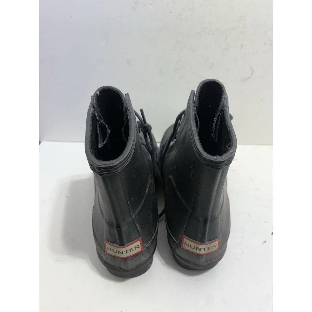 Rare Original Hunter Lace-Up Rain Boots in Black Men's 9